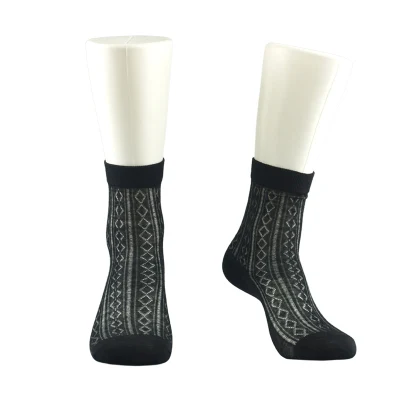 Merino Wool Diamond Pattern Lady Fashion Dress Socks 171057sk
